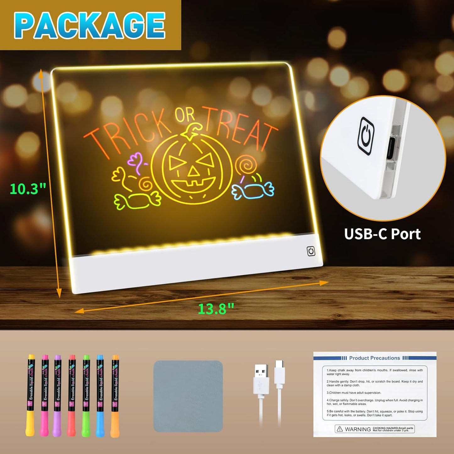 7-Color Christmas LED Drawing Board – Festive Light-Up Display