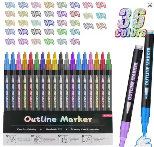 Glitter Outline Paint Markers