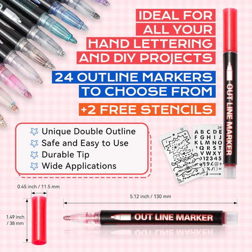 Glitter Outline Paint Markers