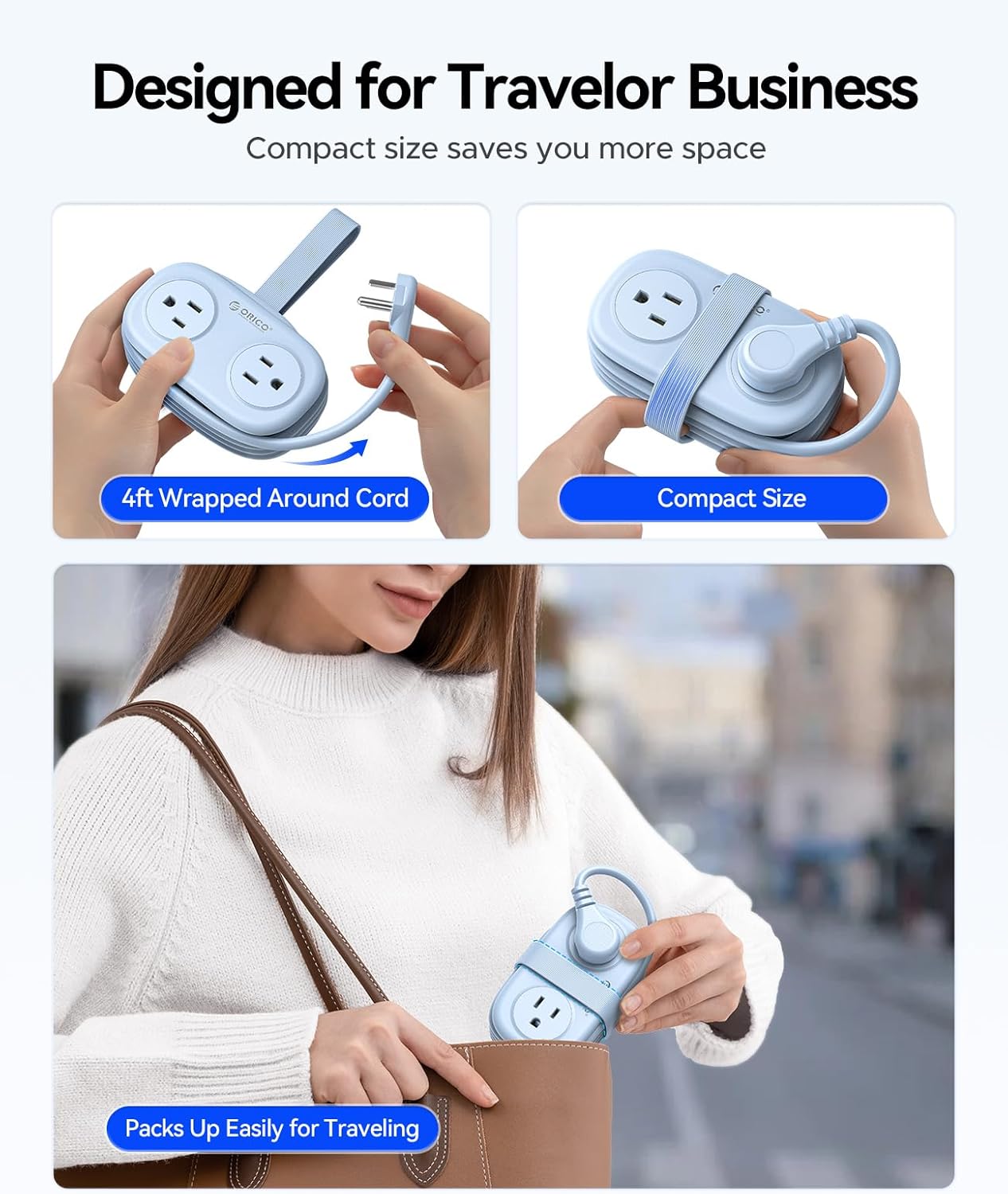 TravelMate™ Compact Power Strip