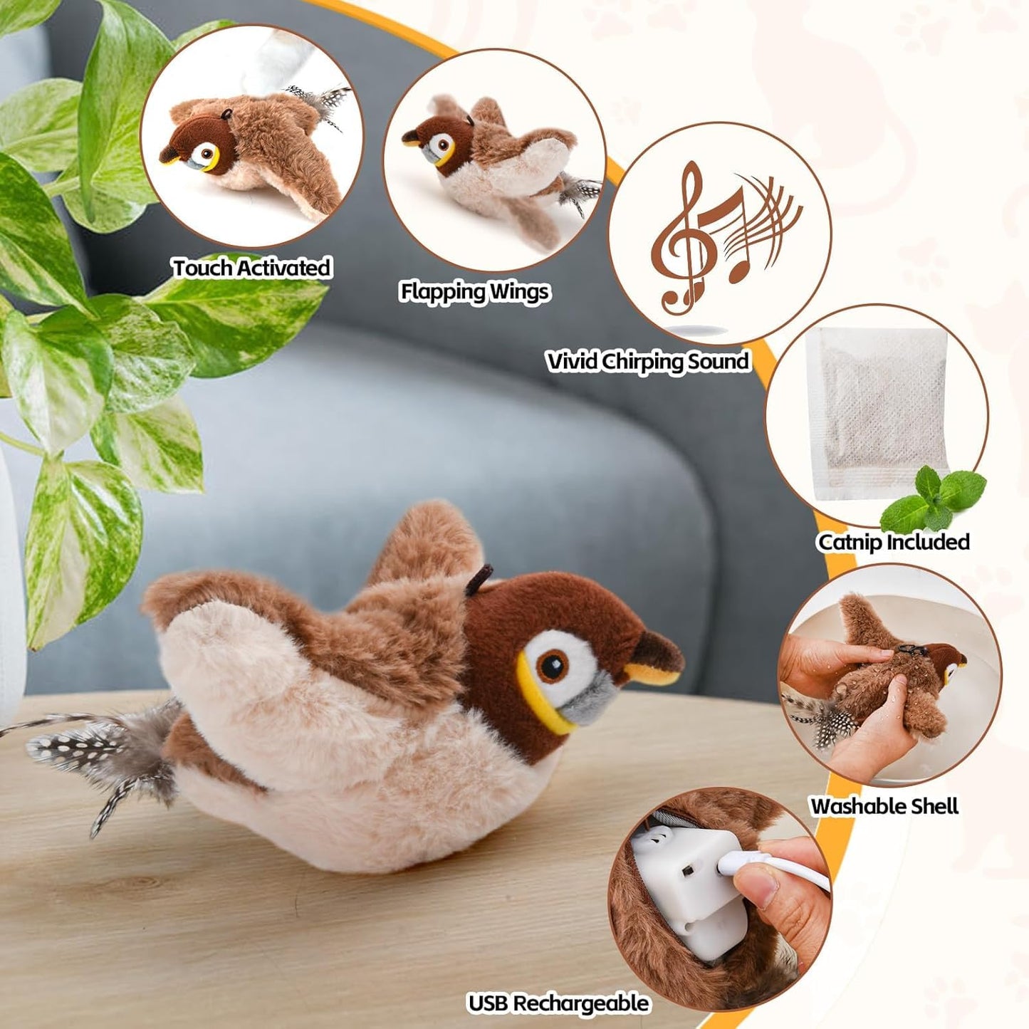 Chirping Bird Interactive Cat Toy