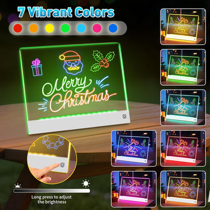 7-Color Christmas LED Drawing Board – Festive Light-Up Display