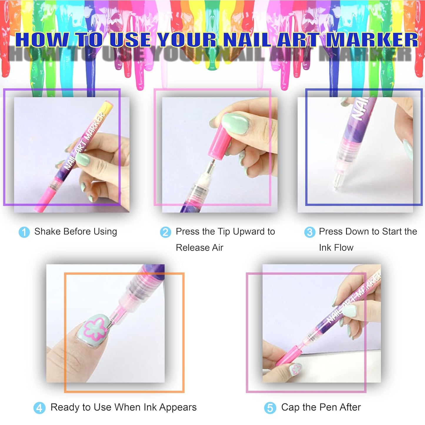 Precision Acrylic Nail Art Pen Set