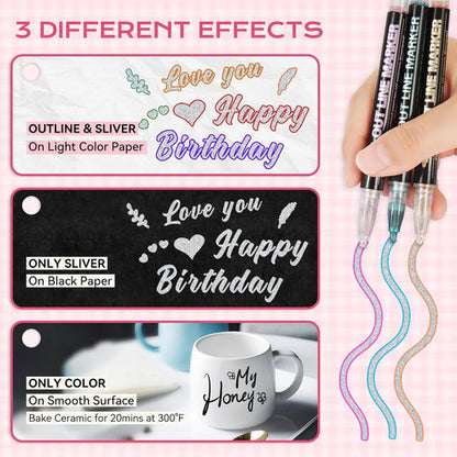 Glitter Outline Paint Markers